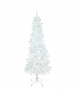 Northlight 7.5' Pencil White Glimmer Iridescent Spruce Artificial Christmas Tree - Unlit