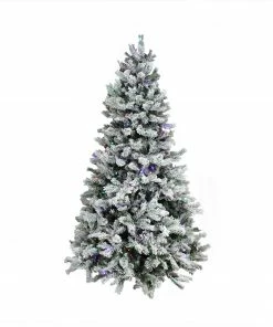 Alternative view of Northlight 9' Pre-Lit Medium Flocked Victoria Pine Artificial Christmas Tree - Dual Color LED Lights