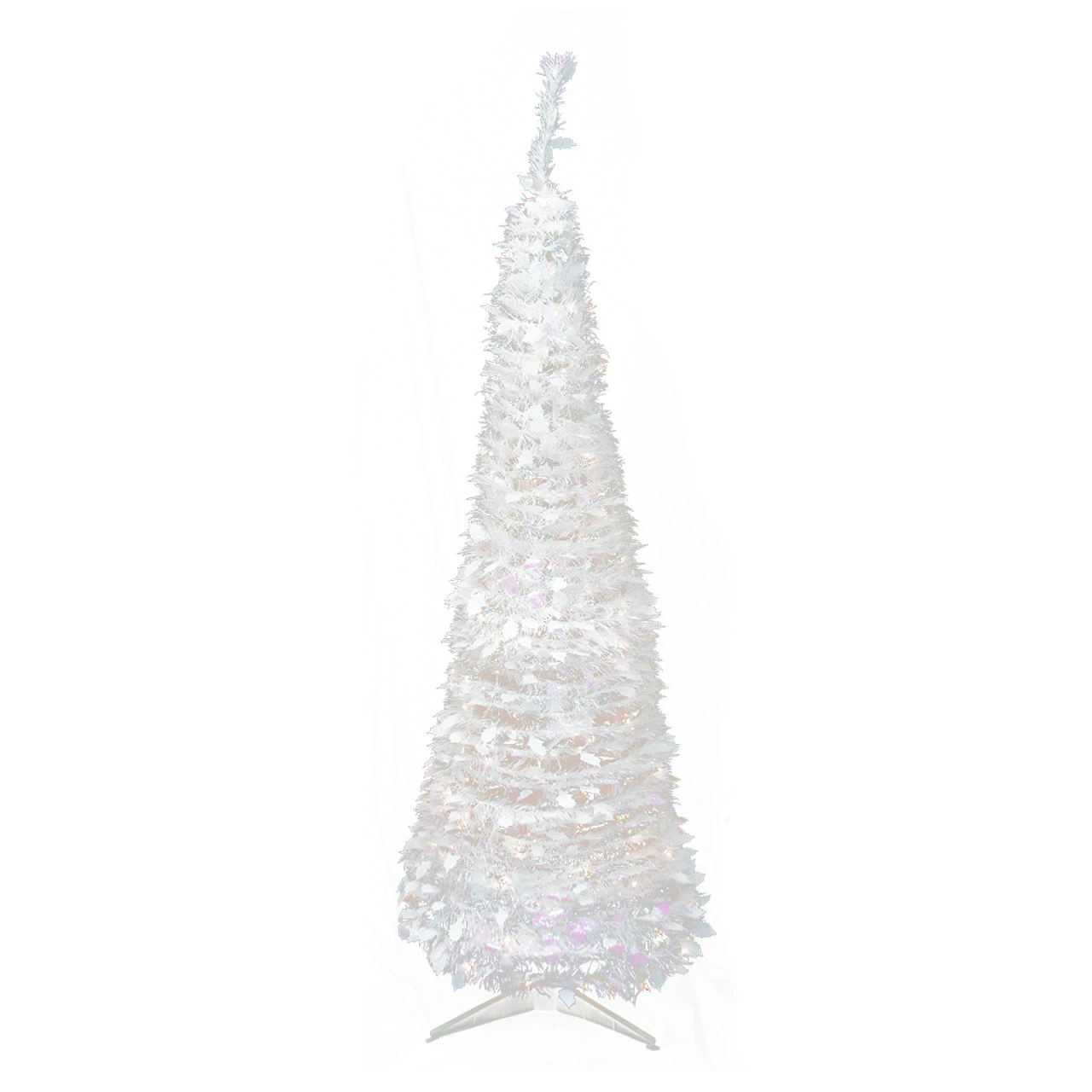Rich Pacific 6' Pre-Lit Slim Tinsel Artificial Christmas Tree - Clear Lights 4 Rich Pacific 6' Pre-Lit Slim Tinsel Artificial Christmas Tree - Clear Lights - Image 2