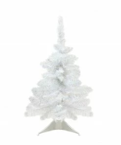 Northlight 18" X 13" White Glimmer Iridescent Spruce Artificial Christmas Tree - Unlit