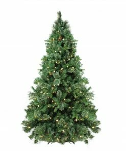 Northlight 7.5' Pre-Lit Medium Mixed Cashmere Pine Artificial Christmas Tree - Warm White LED Lights