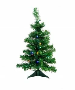 Northlight 2' Pre-Lit Medium Mixed Classic Pine Artificial Christmas Tree - Multicolor LED Lights