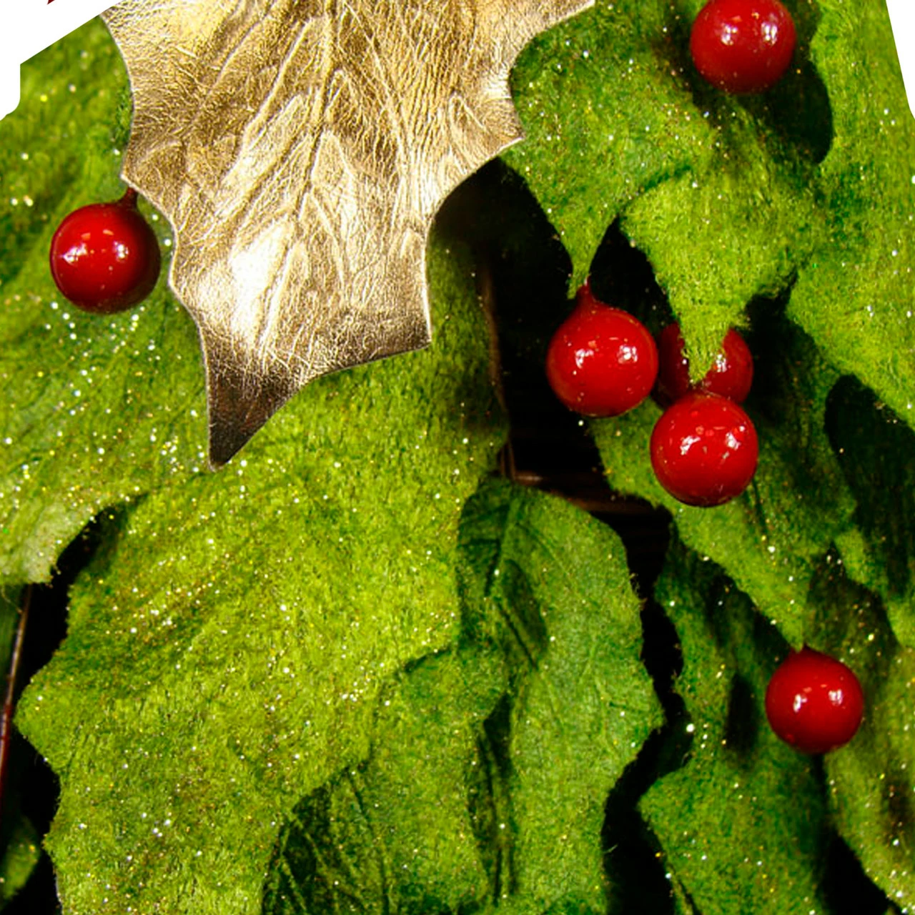 Roman 1.5' Slim Twas Night Red Holly Berry And Leaf Artificial Christmas Cone Tree - Unlit 4 Roman 1.5' Slim Twas Night Red Holly Berry And Leaf Artificial Christmas Cone Tree - Unlit - Image 3