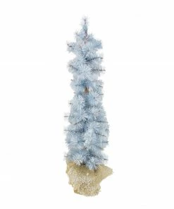 Arett Sales 2' Blue Potted Frosted Pine Slim Artificial Christmas Tree - Unlit