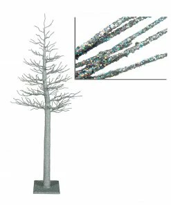 Vickerman 4' Silver Glitter Metallic Artificial Christmas Display Tree - Unlit