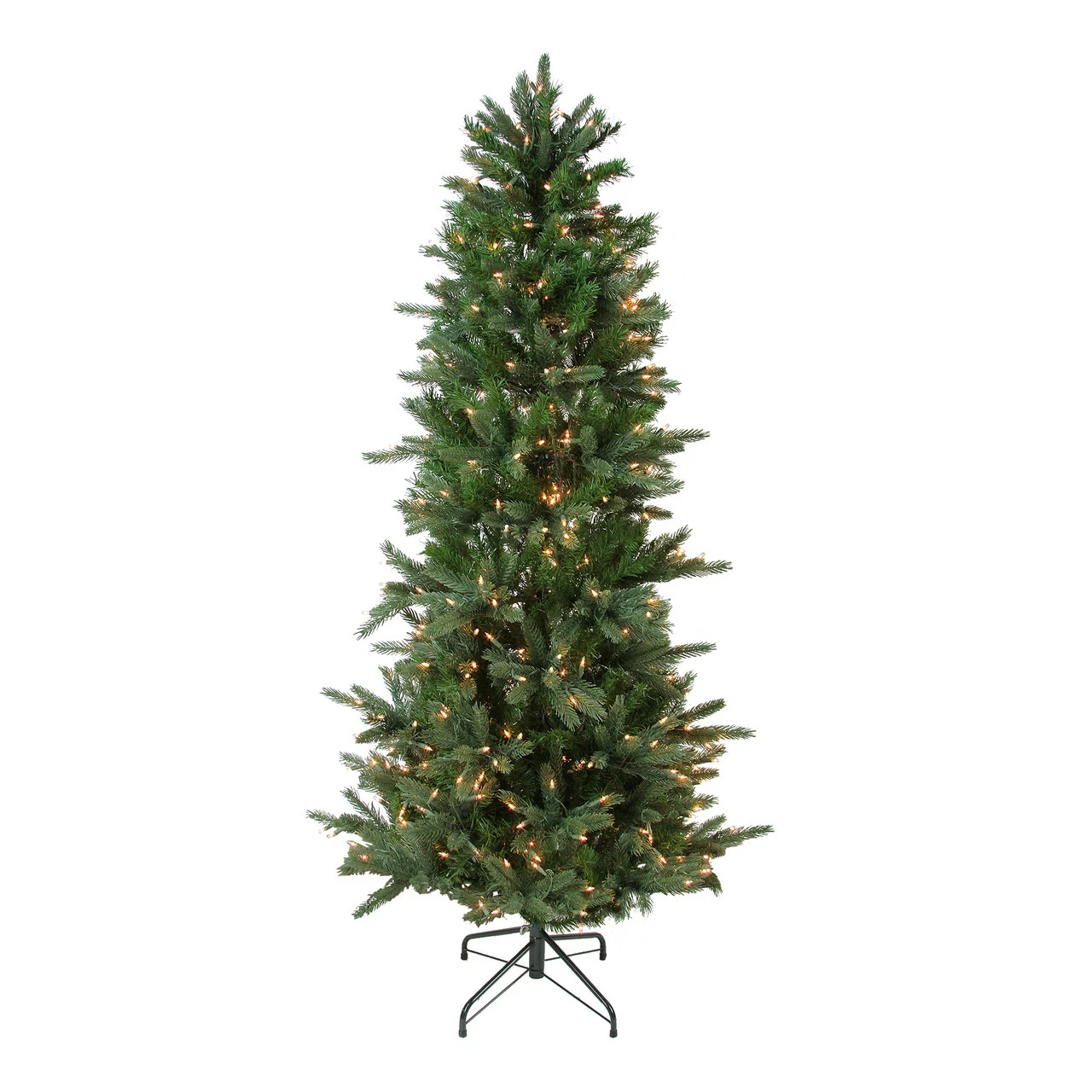 Vickerman 7.5' Pre-Lit Slim Vermont Fir Green Instant Shape Artificial Christmas Tree - Clear Dura-Lit Lights 3 Vickerman 7.5' Pre-Lit Slim Vermont Fir Green Instant Shape Artificial Christmas Tree - Clear Dura-Lit Lights