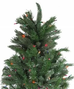 Alternative view of Vickerman 9.5' Pre-Lit Slim Vermont Fir Artificial Christmas Tree - Multicolor Dura-Lit Lights