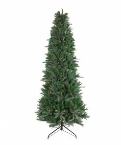 Vickerman 9.5' Pre-Lit Slim Vermont Fir Artificial Christmas Tree - Multicolor Dura-Lit Lights