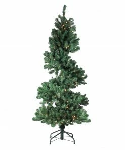 Vickerman 5.5' Pre-Lit Slim Spiral Pine Artificial Christmas Tree - Clear Dura-Lit Lights
