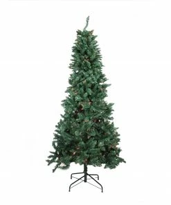 Northlight 9' Pre-Lit Green Slim Pine Artificial Christmas Tree - Multicolor Lights