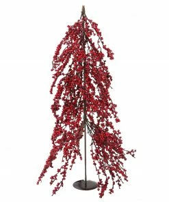 Northlight 2.5' Red Berries Artificial Upside Down Christmas Tree - Unlit