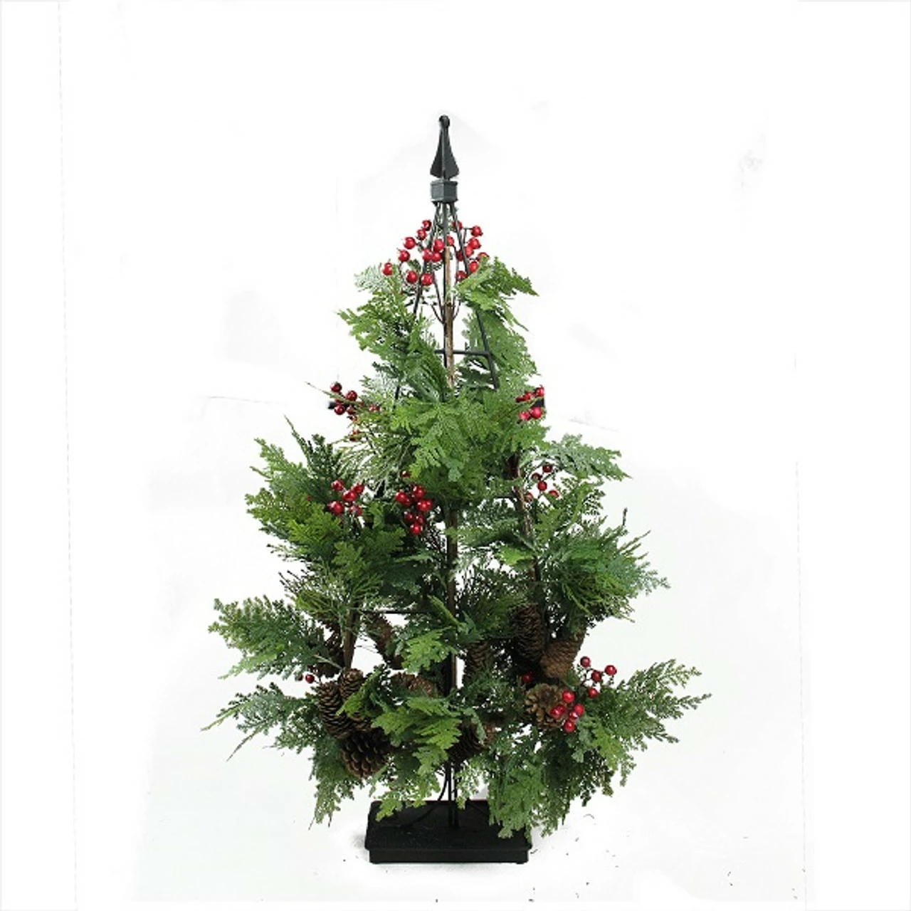 Allstate 36" Green And Red Slim Mixed Cedar Artificial Christmas Tree - Unlit 3 Allstate 36" Green And Red Slim Mixed Cedar Artificial Christmas Tree - Unlit