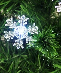 Alternative view of Northlight 3' Pre-Lit Color Changing Fiber Optic Artificial Christmas Tree With Snowflakes - Multi Color Lights