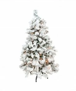 Northlight 9' Pre-Lit Heavily Flocked Pine Medium Artificial Christmas Tree - Clear Lights