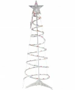 Northlight 4ft Lighted Spiral Christmas Tree With Star Tree Topper, Multi Lights