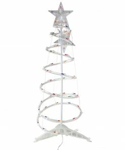 Northlight 3ft Lighted Spiral Cone Tree Outdoor Christmas Decoration, Multi Lights